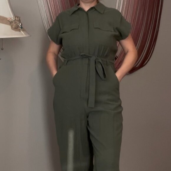 Nine West Utility Jumpsuit – Size Large - Olive Green - Picture 4 of 4